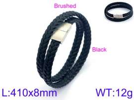 Stainless Steel Leather Bracelet