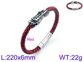 Stainless Steel Leather Bracelet