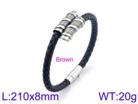 Stainless Steel Leather Bracelet