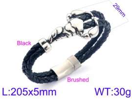 Stainless Steel Leather Bracelet