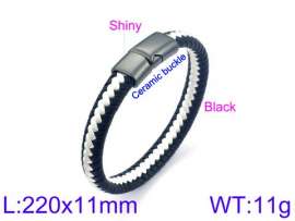 Stainless Steel Leather Bracelet