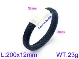Stainless Steel Leather Bracelet