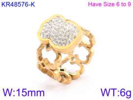 Stainless Steel Stone&Crystal Ring