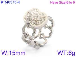 Stainless Steel Stone&Crystal Ring