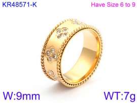 Stainless Steel Stone&Crystal Ring