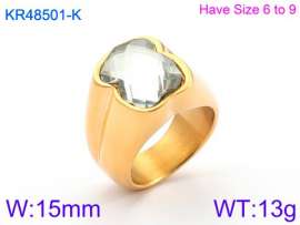 Stainless Steel Stone&Crystal Ring