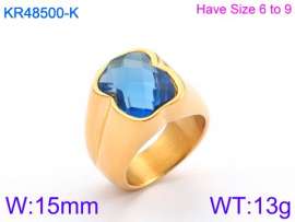 Stainless Steel Stone&Crystal Ring