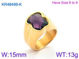 Stainless Steel Stone&Crystal Ring