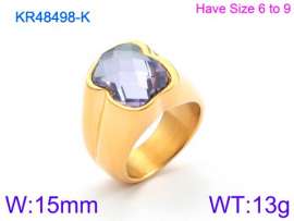 Stainless Steel Stone&Crystal Ring