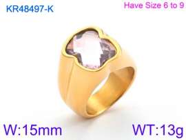 Stainless Steel Stone&Crystal Ring