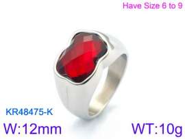 Stainless Steel Stone&Crystal Ring