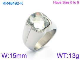 Stainless Steel Stone&Crystal Ring