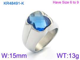 Stainless Steel Stone&Crystal Ring