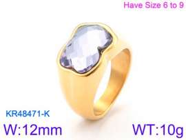 Stainless Steel Stone&Crystal Ring