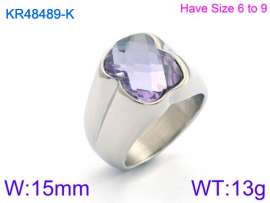 Stainless Steel Stone&Crystal Ring