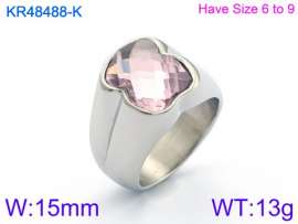 Stainless Steel Stone&Crystal Ring