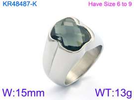 Stainless Steel Stone&Crystal Ring