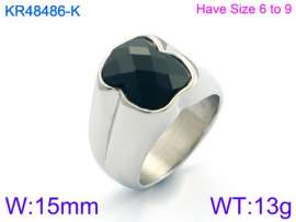 Stainless Steel Stone&Crystal Ring