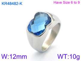 Stainless Steel Stone&Crystal Ring