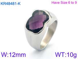Stainless Steel Stone&Crystal Ring