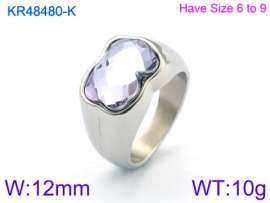 Stainless Steel Stone&Crystal Ring