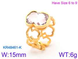 Stainless Steel Stone&Crystal Ring