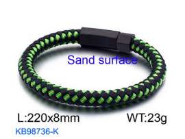 Stainless Steel Leather Bracelet