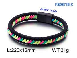 Stainless Steel Leather Bracelet