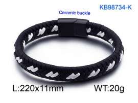 Stainless Steel Leather Bracelet