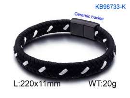 Stainless Steel Leather Bracelet
