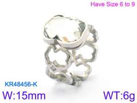 Stainless Steel Stone&Crystal Ring