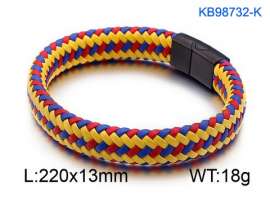 Stainless Steel Leather Bracelet