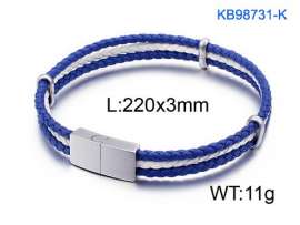 Stainless Steel Leather Bracelet