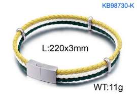 Stainless Steel Leather Bracelet