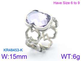 Stainless Steel Stone&Crystal Ring