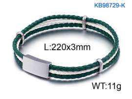 Stainless Steel Leather Bracelet