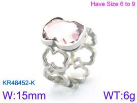 Stainless Steel Stone&Crystal Ring