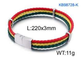 Stainless Steel Leather Bracelet