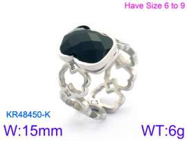 Stainless Steel Stone&Crystal Ring