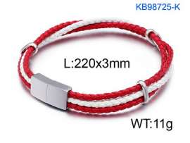 Stainless Steel Leather Bracelet