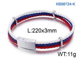 Stainless Steel Leather Bracelet