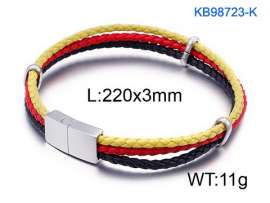 Stainless Steel Leather Bracelet