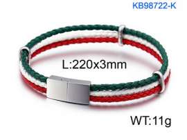 Stainless Steel Leather Bracelet