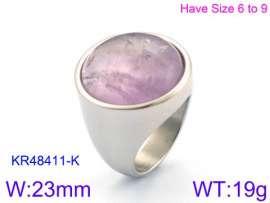 Stainless Steel Stone&Crystal Ring