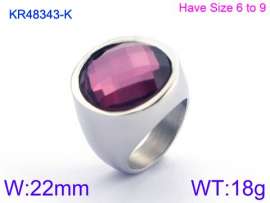 Stainless Steel Stone&Crystal Ring