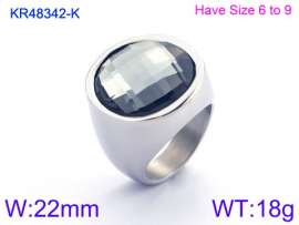 Stainless Steel Stone&Crystal Ring