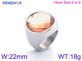 Stainless Steel Stone&Crystal Ring