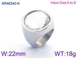 Stainless Steel Stone&Crystal Ring