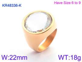 Stainless Steel Stone&Crystal Ring