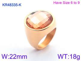 Stainless Steel Stone&Crystal Ring